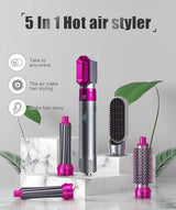 5 in 1 hot air styler with interchangeable attachments for drying, curling, straightening, and volumizing hair, available in the UAE.
