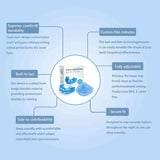 Diagram showing how anti snoring device repositions jaw to reduce snoring
